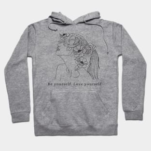 Be yourself love yourself line art Hoodie